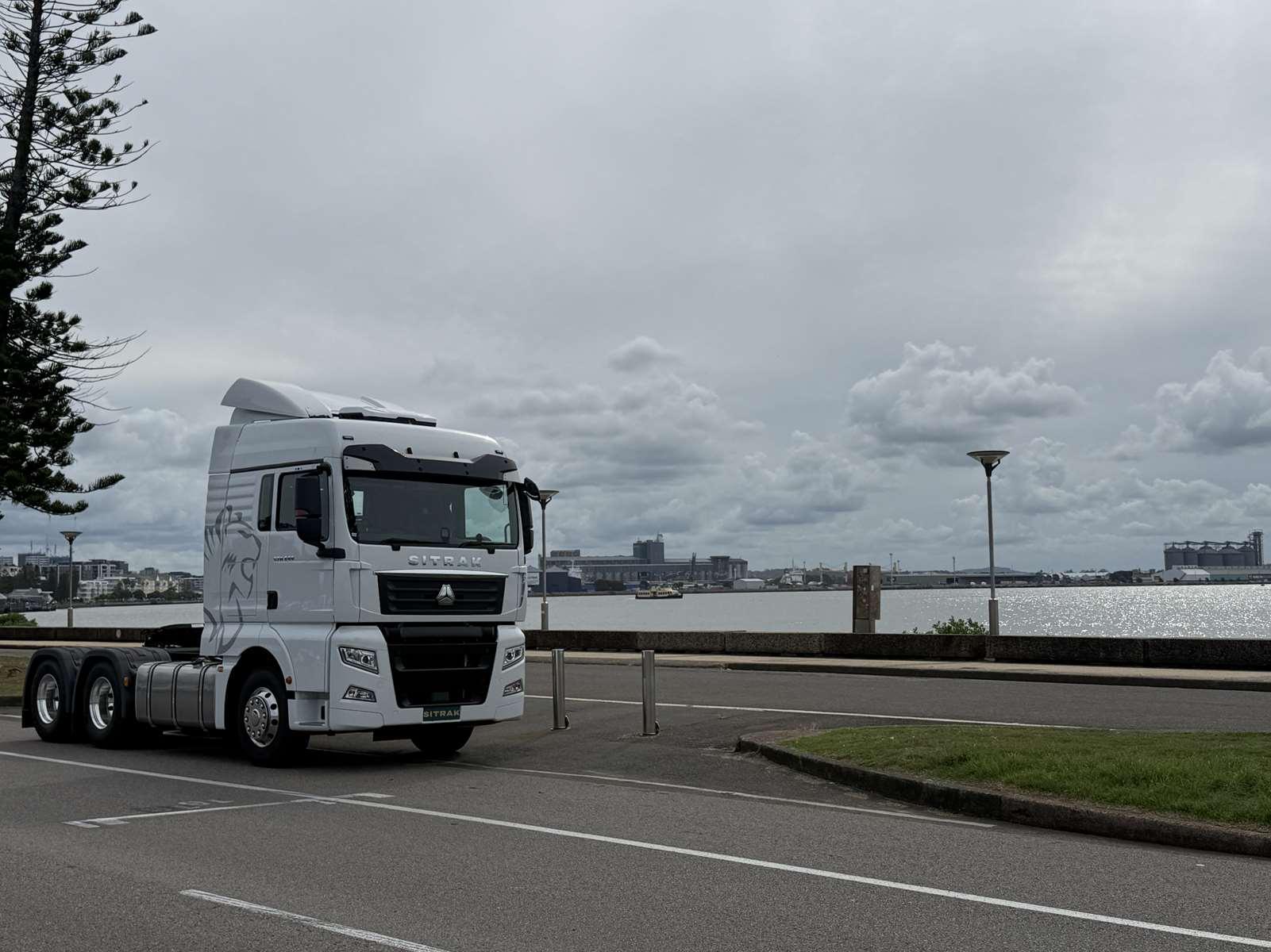 Sitrak prime mover at the Newcastle harbour — finance your next truck